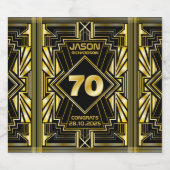 70誕生日アールデコ金ゴールドブラック素晴らしギャツビー ビールラベル (シングルラベル)