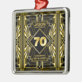 70誕生日アールデコ金ゴールドブラック素晴らしギャツビー メタルオーナメント (左)