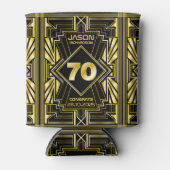 70誕生日アールデコ金ゴールドブラック素晴らしギャツビー 缶クーラー (正面)