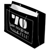 70誕生日インスパイア~アールデコ検索"70" +名前 ラージペーパーバッグ (正面アングル)