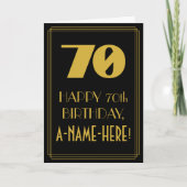 70誕生日インスパイア~アールデコ70"の外観と名前 カード (正面)