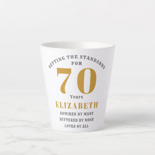 70誕生日エレガントシックテンプレート名&メッセージ カフェラテマグ
