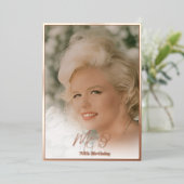 70誕生日エレガントモノグラム誕生日 箔招待状 (立ち正面)