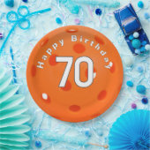 70誕生日オレンジピックボール ペーパープレート (パーティー)