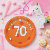 70誕生日オレンジピックボール ペーパープレート (パーティー)