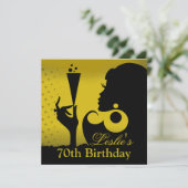 70誕生日カクテルパーティー黄色 招待状 (スタンド正面)