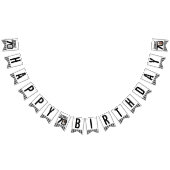 70誕生日カスタムフォト白黒 バンティングフラッグ (全)