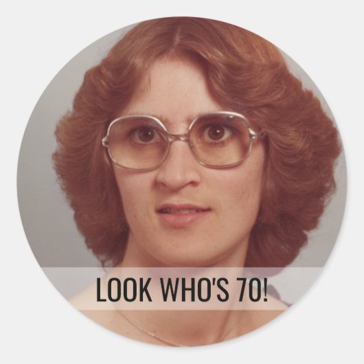 70誕生日カスタム写真シール ラウンドシール (正面)