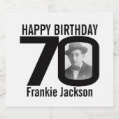 70誕生日カスタム写真名ラベル ビールラベル (シングルラベル)