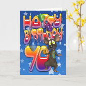 70誕生日カード可愛いマウス カード (黄色い花)