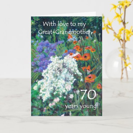 70誕生日カードfor素晴らし – 祖母 – ガーデン カード (黄色い花)