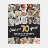 70誕生日ギフト数々の写真 フリースブランケット (正面)