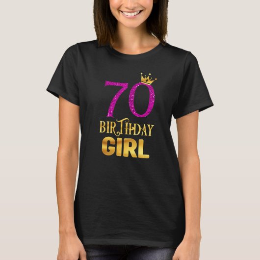 70誕生日クイーンガールプリンセス70歳 Tシャツ (正面)
