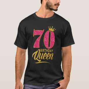 70誕生日クイーン70歳ガールクラウンピンク Tシャツ