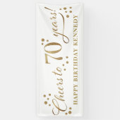 70誕生日グリッター金ゴールド 横断幕 (縦)