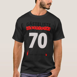70誕生日ゲストリスト署名ゲストブック70 Y Tシャツ