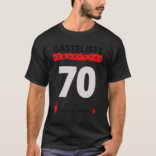 70誕生日ゲストリスト署名ゲストブック70 Y Tシャツ (正面)