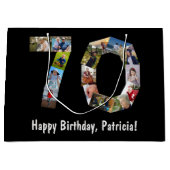 70誕生日コラージュ15枚写真番号70ページ ラージペーパーバッグ (正面)