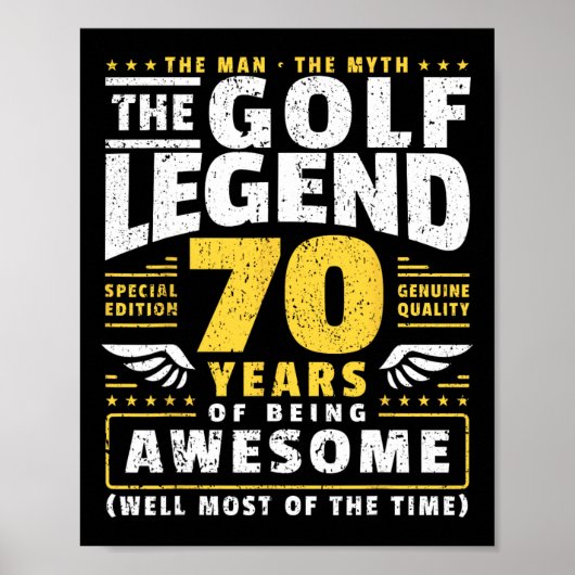 70誕生日ゴルフプレーヤー70歳ゴルファー ポスター (正面)