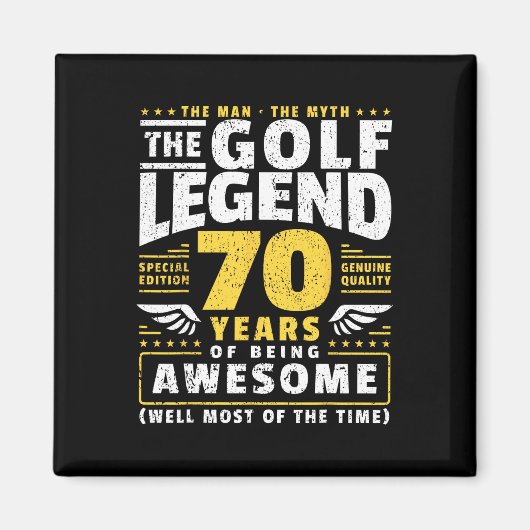 70誕生日ゴルフプレーヤー70歳ゴルファー マグネット (正面)