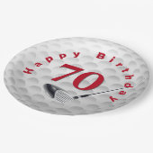 70誕生日ゴルフボールデザイン紙プレート ペーパープレート (アングル)
