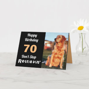 70誕生日ゴールデンリトリエバーおもしろいかわいい カード