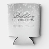 70誕生日サンキューシルバー《写真》ぼけ味キラライト 缶クーラー (正面)