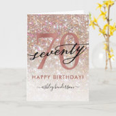 70誕生日シックグリッターカーグラデーションド カード (黄色い花)