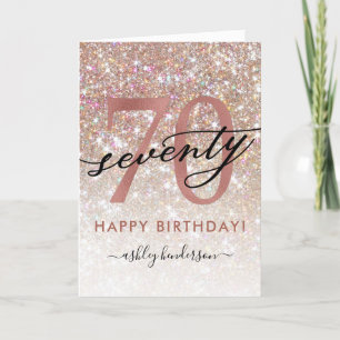 70誕生日シックグリッターカーグラデーションド カード