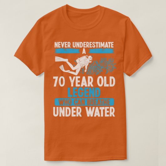 70誕生日スキューバダイビング70歳 Tシャツ (デザイン正面)