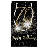 70誕生日スパークラオンブラック スモールペーパーバッグ (正面)