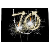 70誕生日スパークラーズオンブラックラージ抱き枕 ラージペーパーバッグ (裏面)