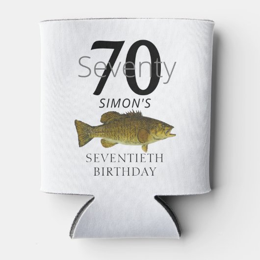 70誕生日スモールマウスベース魚釣り70フィッシュ 缶クーラー (正面)