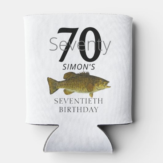 70誕生日スモールマウスベース魚釣り70フィッシュ 缶クーラー (裏面)