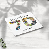 70誕生日デザインお客様の写真コラージュ スクエアペーパーコースター