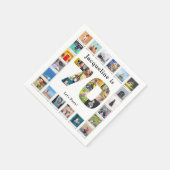 70誕生日デザインお客様の写真コラージュ スタンダードカクテルナプキン (角)