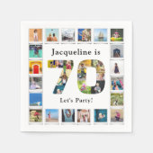 70誕生日デザインお客様の写真コラージュ スタンダードカクテルナプキン (正面)