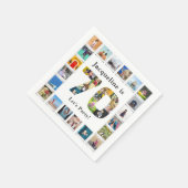 70誕生日デザインお客様の写真コラージュ スタンダードカクテルナプキン (角)