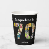 70誕生日デザインお客様の写真コラージュ 紙コップ (裏面)