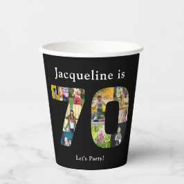 70誕生日デザインお客様の写真コラージュ 紙コップ