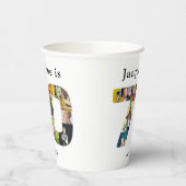 70誕生日デザインお客様の写真コラージュ 紙コップ (左)