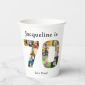 70誕生日デザインお客様の写真コラージュ 紙コップ (正面)