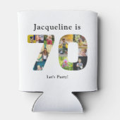 70誕生日デザインお客様の写真コラージュ 缶クーラー (裏面)