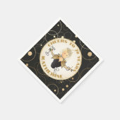 70誕生日トーストfor Her モダン Black金ゴールド スタンダードカクテルナプキン (角)