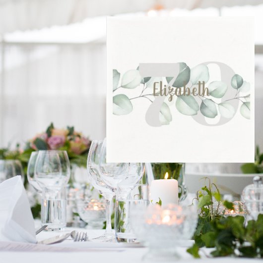 70誕生日ナプキパーソナライズされたンス スタンダードカクテルナプキン