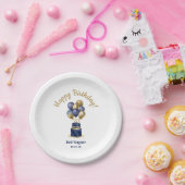 70誕生日ネイビーブルーバルーンケーキ ペーパープレート (パーティー)