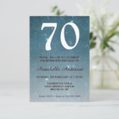 70誕生日ネイビーブルーミッドナイトスカイスターズグリッター 招待状 (スタンド正面)