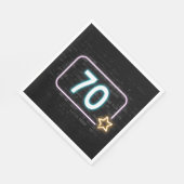 70誕生日ネオンサインオンブリック スタンダードランチョンナプキン (角)