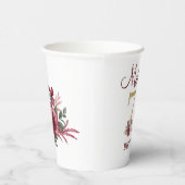 70誕生日バパーソナライズされたルガンディ金ゴールドフローラ 紙コップ (右)