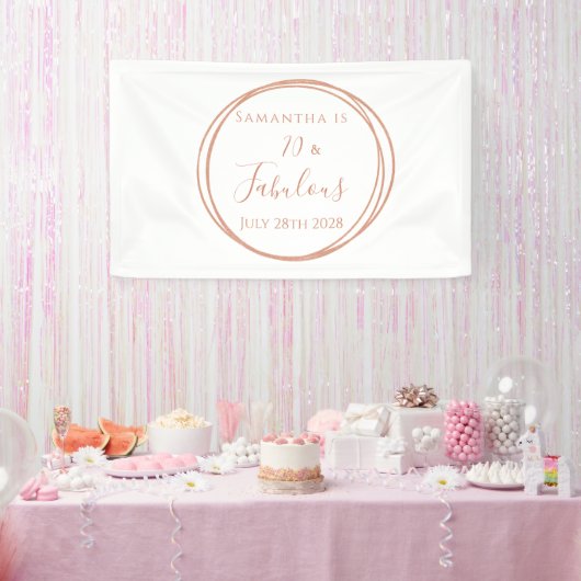 70誕生日バラ金ゴールドミニマル誕生会 横断幕 (パーティー)